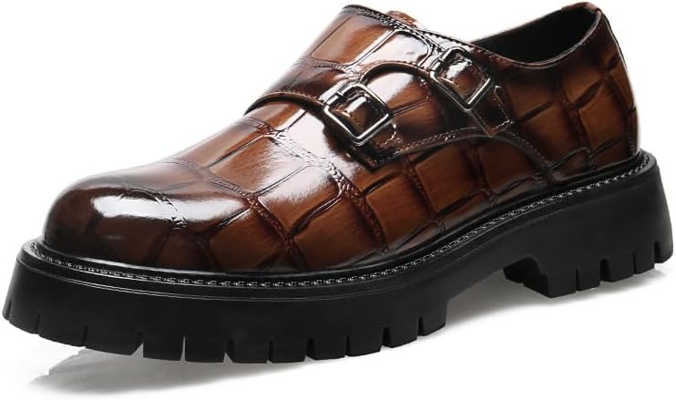 Мужские кожаные с принтом туфли-моки с монк-застежкой на платформе, модные с округлым носком, массивным каблуком, нескользящие, без шнурков, для официального и делового стиля, свадьбы, вечеринок и работы Uzujbaa, коричневый
Мужские кожаные с принтом туфли-моки с монк-застежкой на платформе, модные с округлым носком, массивным каблуком, нескользящие, без шнурков, для официального и делового стиля, свадьбы, вечеринок и работы Uzujbaa, коричневый