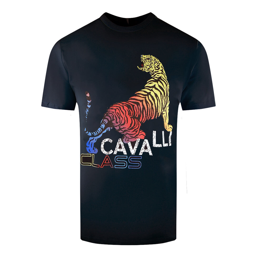 Футболка с ярким рисунком тигра Cavalli Class, черный
Футболка с ярким рисунком тигра Cavalli Class, черный