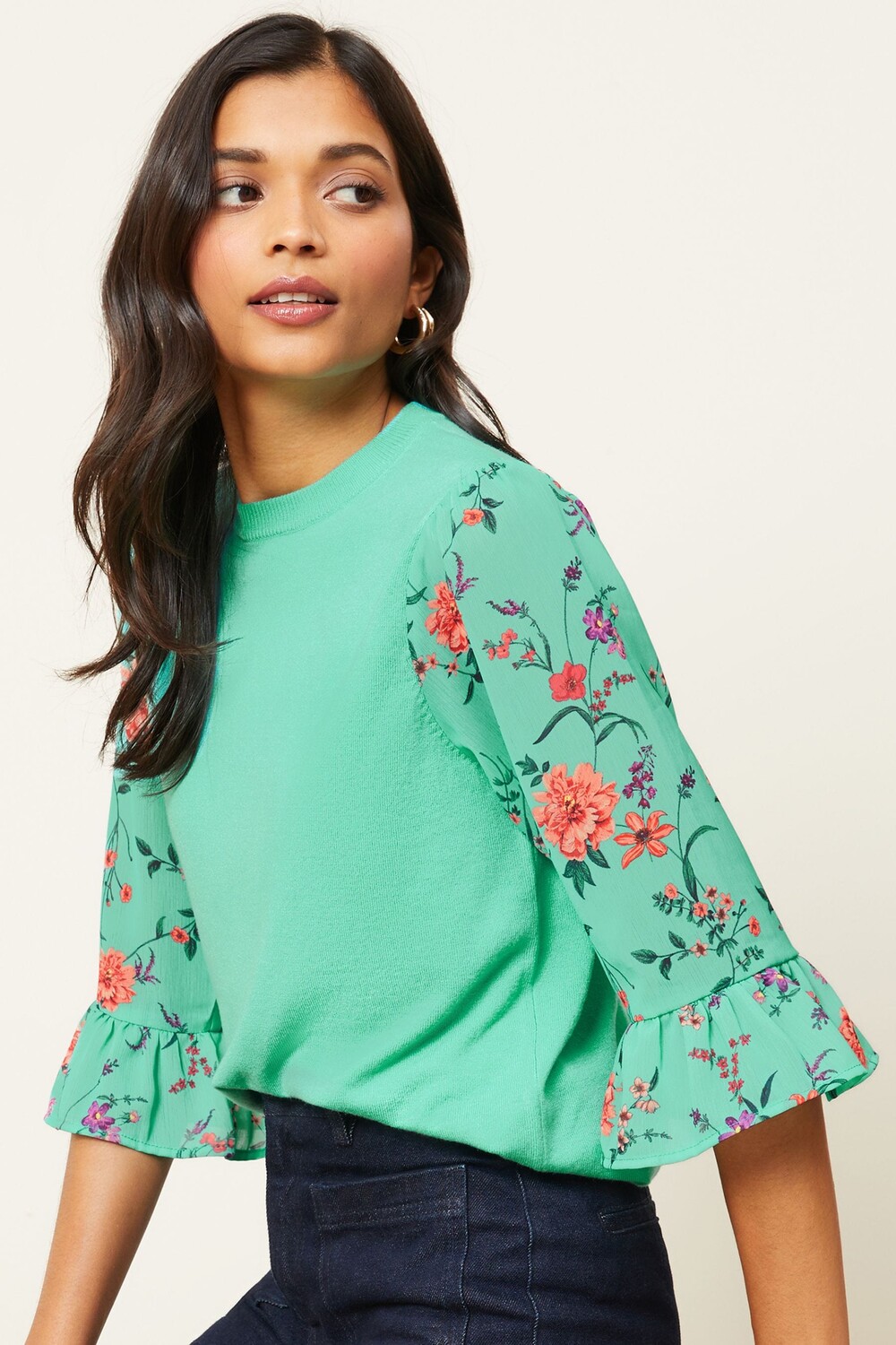 Вязаный свитер с расклешенными рукавами Love & Roses, зеленый
Вязаный свитер с расклешенными рукавами Love & Roses, зеленый