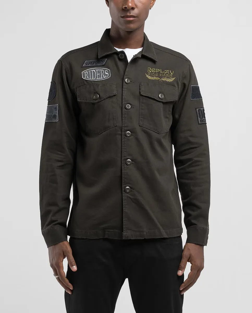 Мужская куртка-рубашка на пуговицах Replay, темно-зеленый
Мужская куртка-рубашка на пуговицах Replay, темно-зеленый