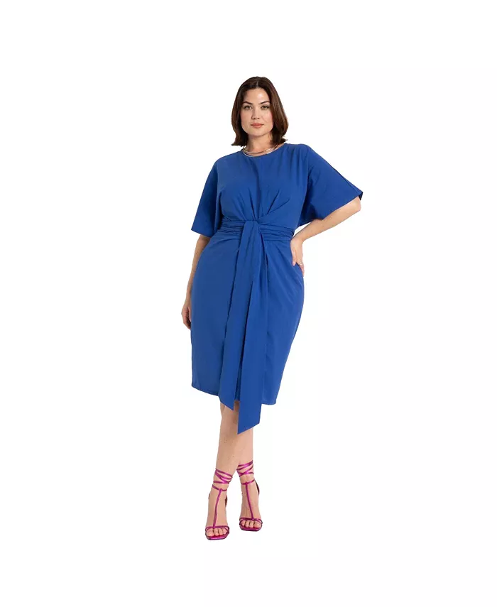 Платье с перекрещивающимся вырезом и расклешенными рукавами Plus Size ELOQUII, синий
Платье с перекрещивающимся вырезом и расклешенными рукавами Plus Size ELOQUII, синий