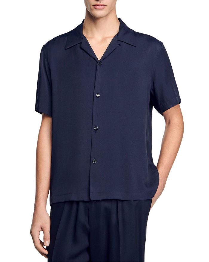 Рубашка с акульим воротником Sandro, синий
Рубашка с акульим воротником Sandro, синий