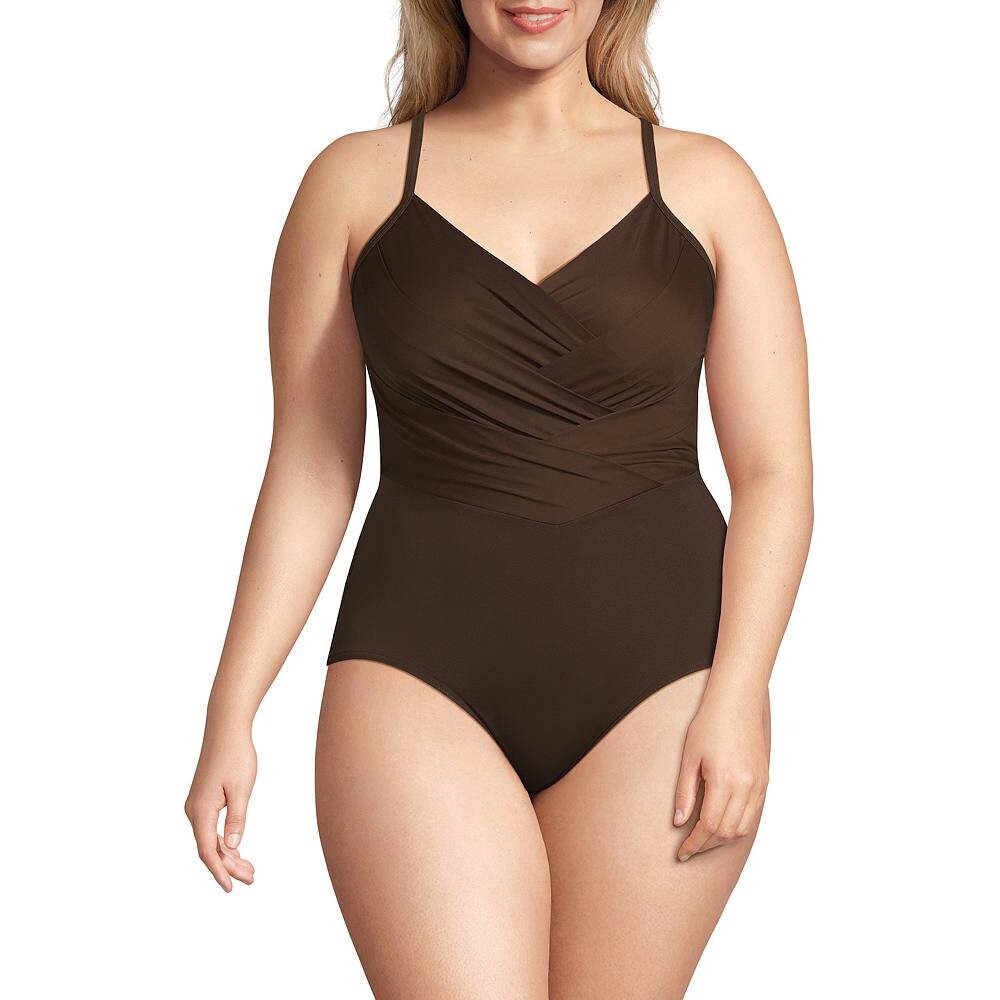 Большой размер Lands' End Slender Suit Плиссированный цельный купальник с X-образной спинкой, цвет Rich Coffee
Большой размер Lands' End Slender Suit Плиссированный цельный купальник с X-образной спинкой, цвет Rich Coffee