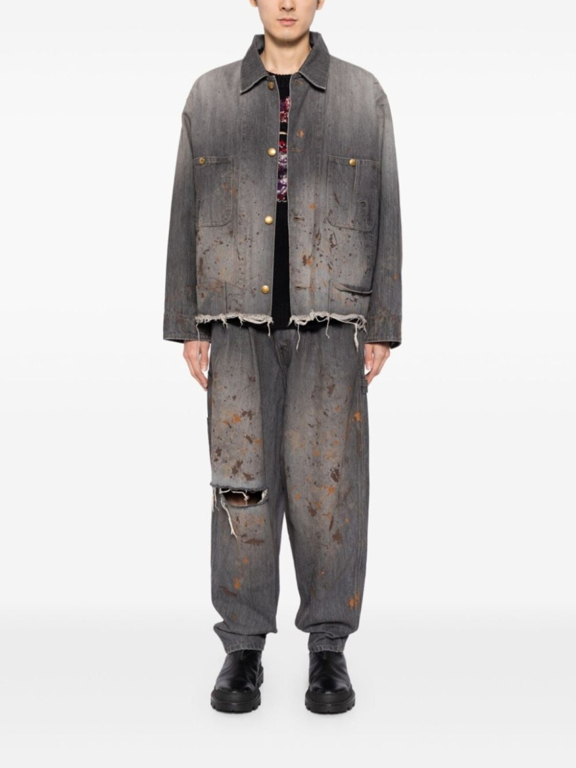 Doublet зауженные джинсы с принтом, черный
Doublet зауженные джинсы с принтом, черный