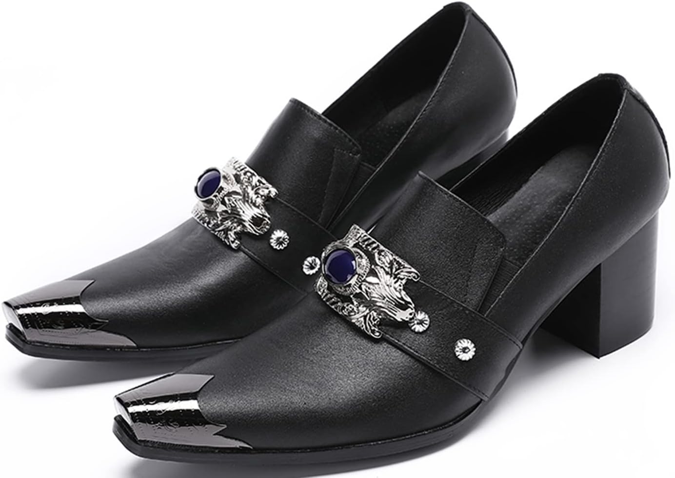 Мужские слипоны Santimon с металлическим носком и серебряным черепом - черные кожаные лоферы на устойчивом каблуке в стиле панк и вестерн для свадьбы, сцены, косплея и вечеринок
Мужские слипоны Santimon с металлическим носком и серебряным черепом - черные кожаные лоферы на устойчивом каблуке в стиле панк и вестерн для свадьбы, сцены, косплея и вечеринок