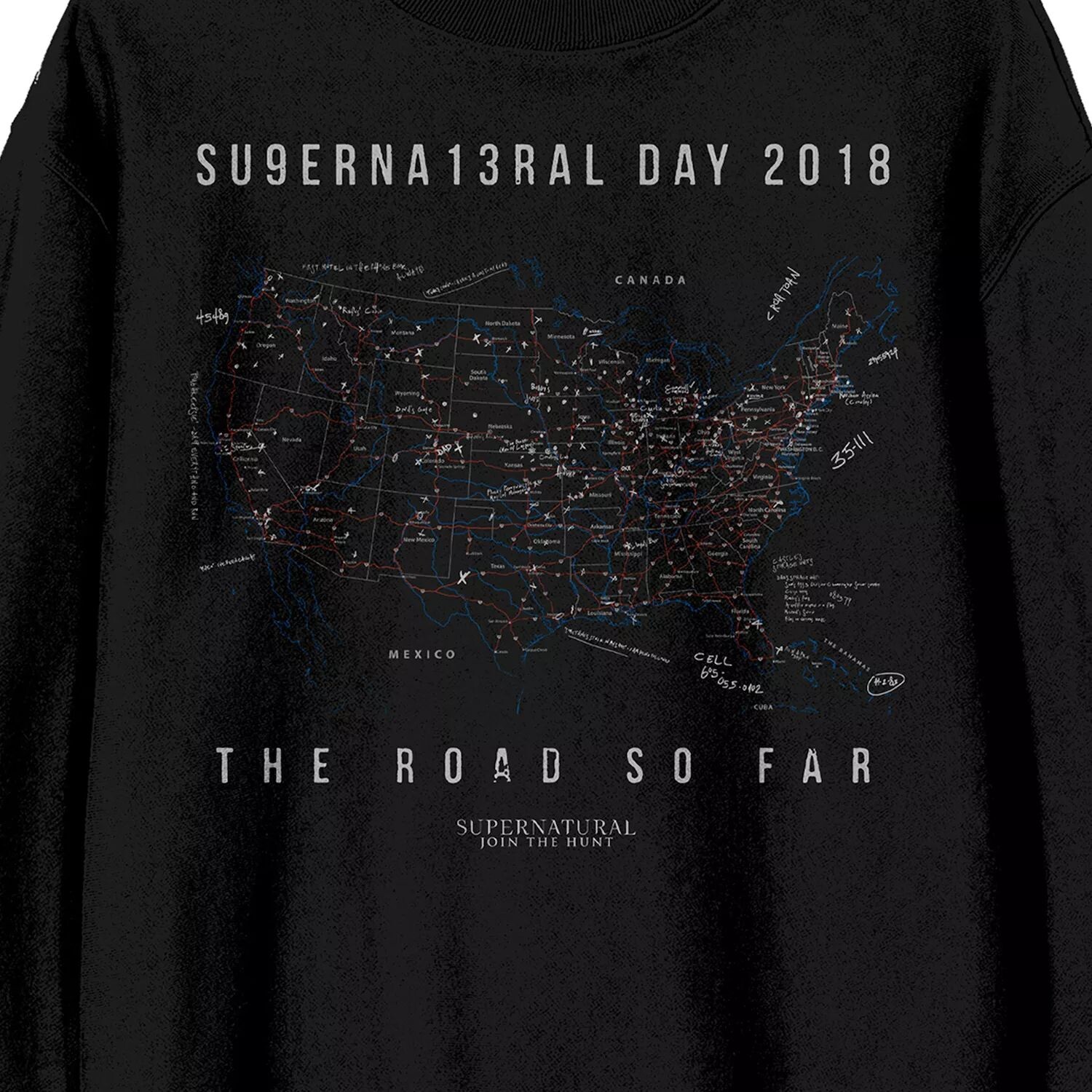 Мужской пуловер с длинными рукавами и графическим рисунком Supernatural The Road So Far Licensed Character