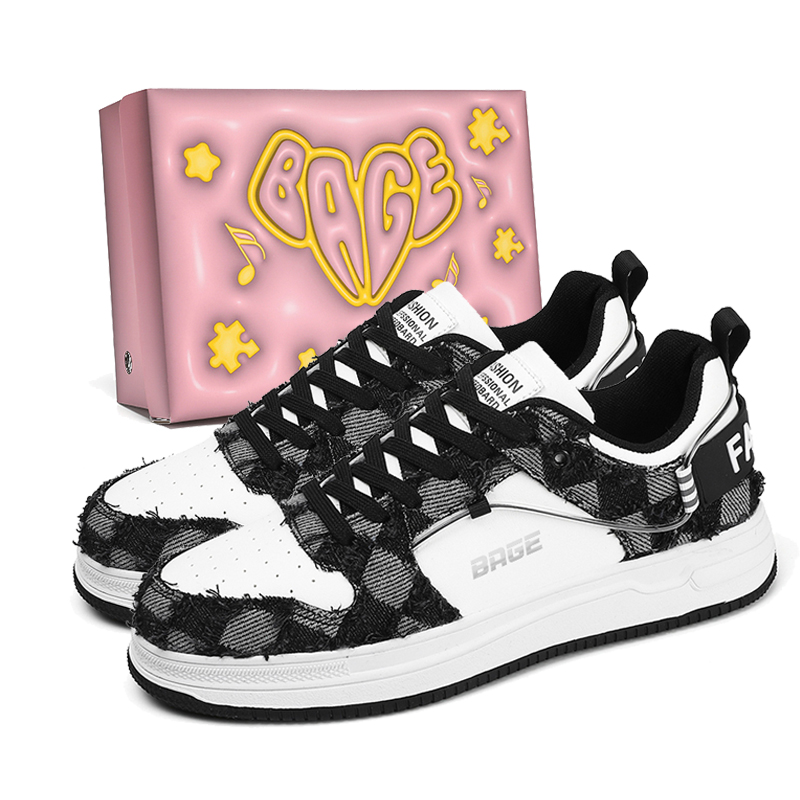 Мужские низкие кроссовки для скейтбординга с износостойким и нескользящим покрытием BAGE, White Black
Мужские низкие кроссовки для скейтбординга с износостойким и нескользящим покрытием BAGE, White Black