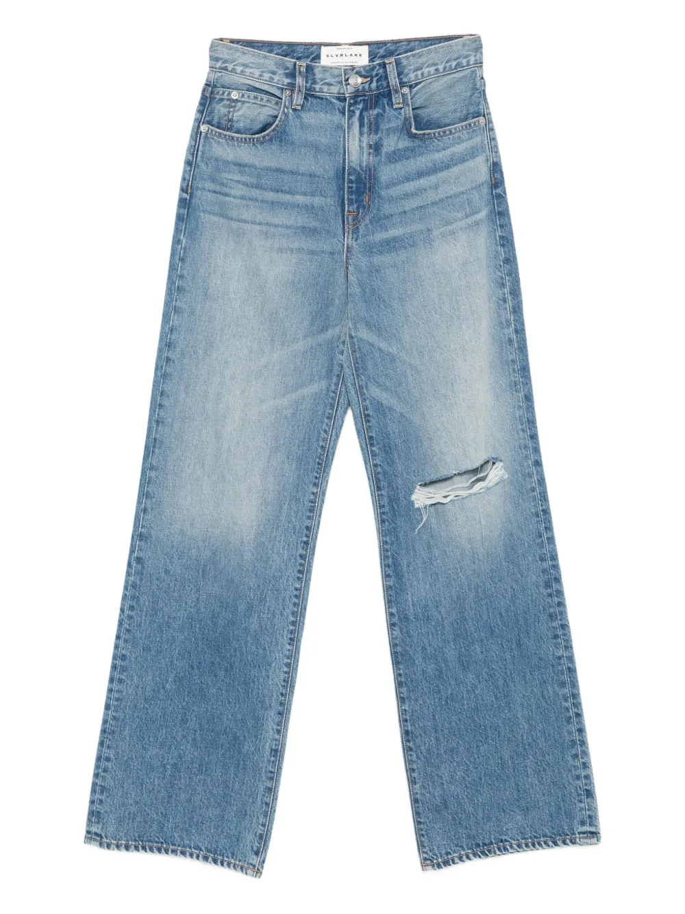 Широкие джинсы с эффектом потертости SLVRLAKE, синий
Широкие джинсы с эффектом потертости SLVRLAKE, синий