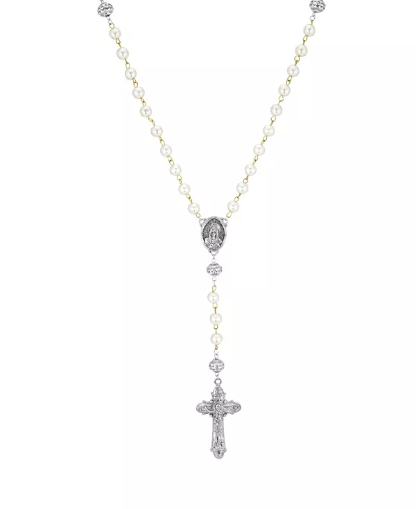 Четки с серебристым крестом-распятием и имитацией жемчуга Symbols Of Faith, white
Четки с серебристым крестом-распятием и имитацией жемчуга Symbols Of Faith, white