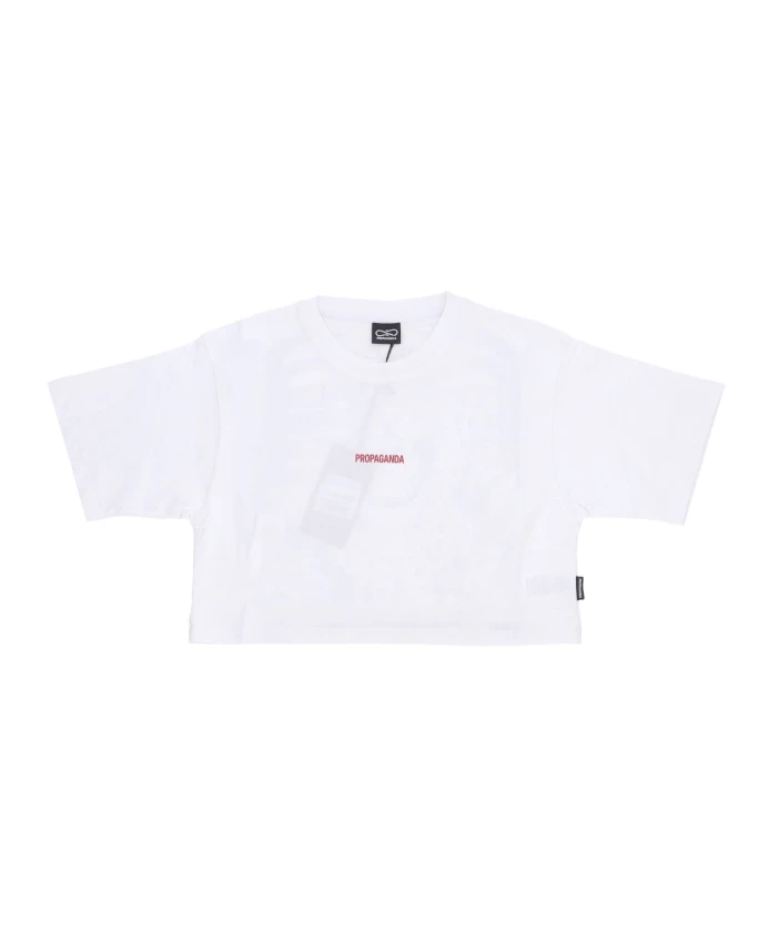 Белая укороченная футболка с вышитым логотипом. Propaganda, белый
Белая укороченная футболка с вышитым логотипом. Propaganda, белый