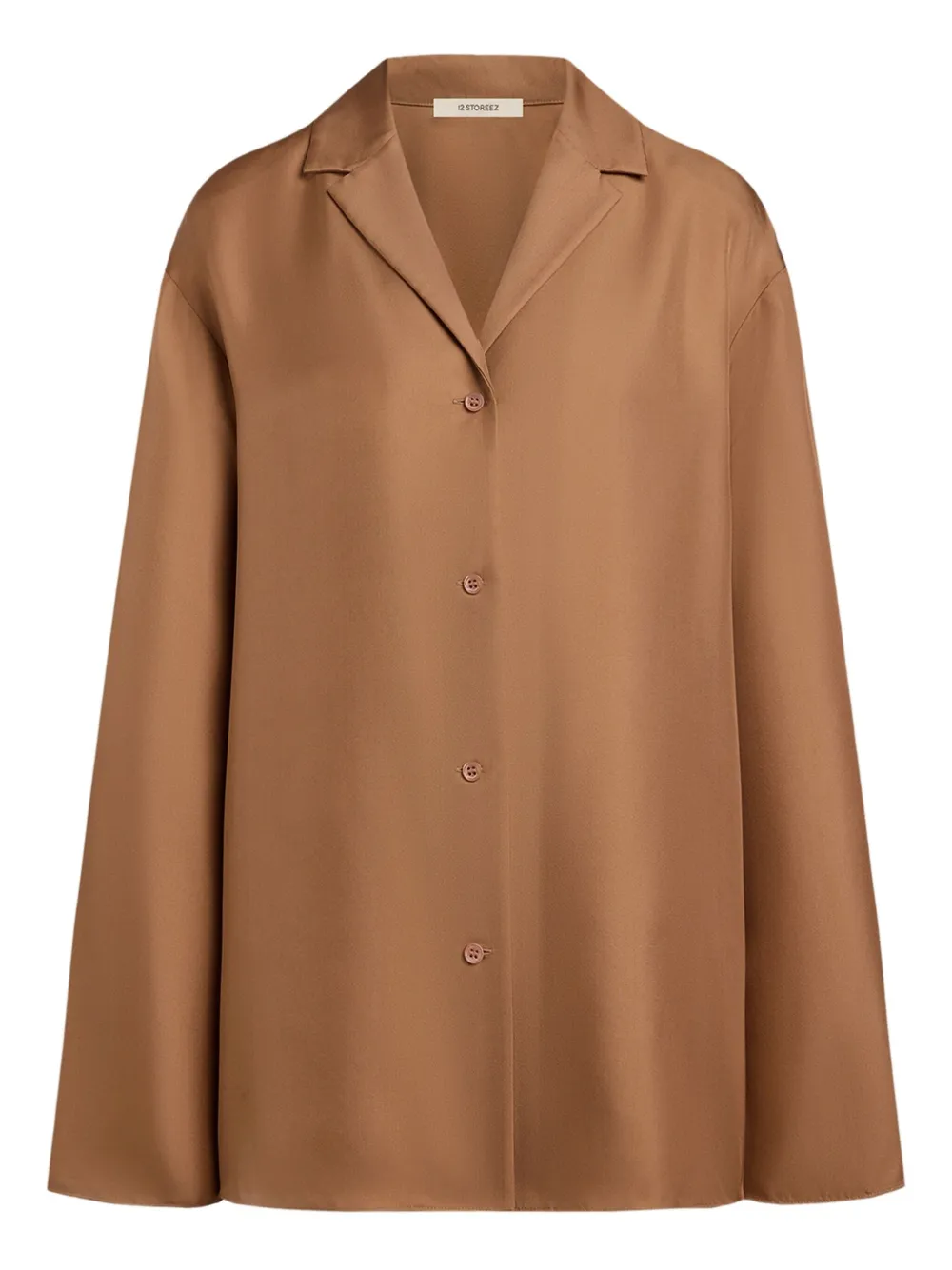 Шелковая рубашка на пуговицах 12 STOREEZ, коричневый
Шелковая рубашка на пуговицах 12 STOREEZ, коричневый