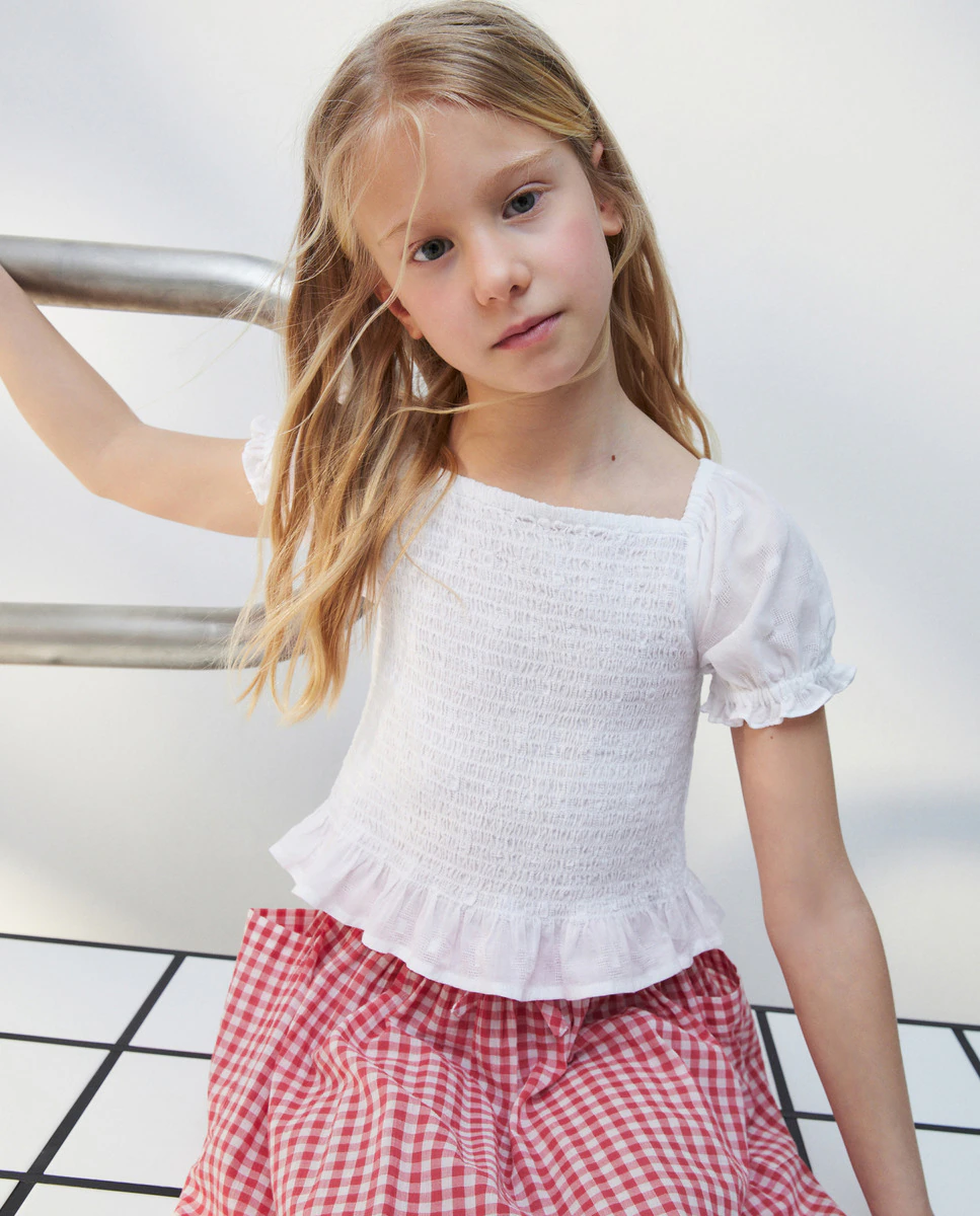 Девичья блузка с короткими рукавами и резинками Kids El Corte Inglés, кремово-белый
Девичья блузка с короткими рукавами и резинками Kids El Corte Inglés, кремово-белый