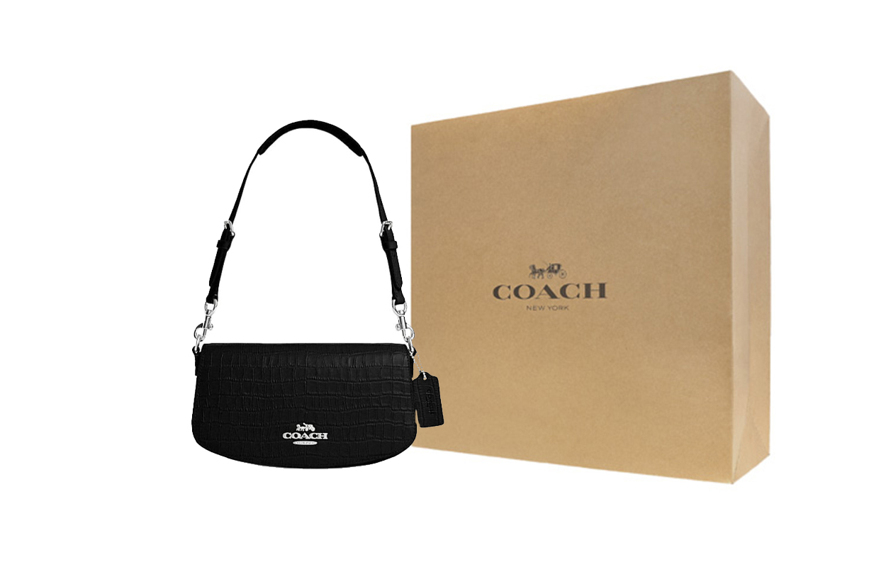 COACH Кожаная сумка через плечо среднего размера женская черная 
COACH Кожаная сумка через плечо среднего размера женская черная