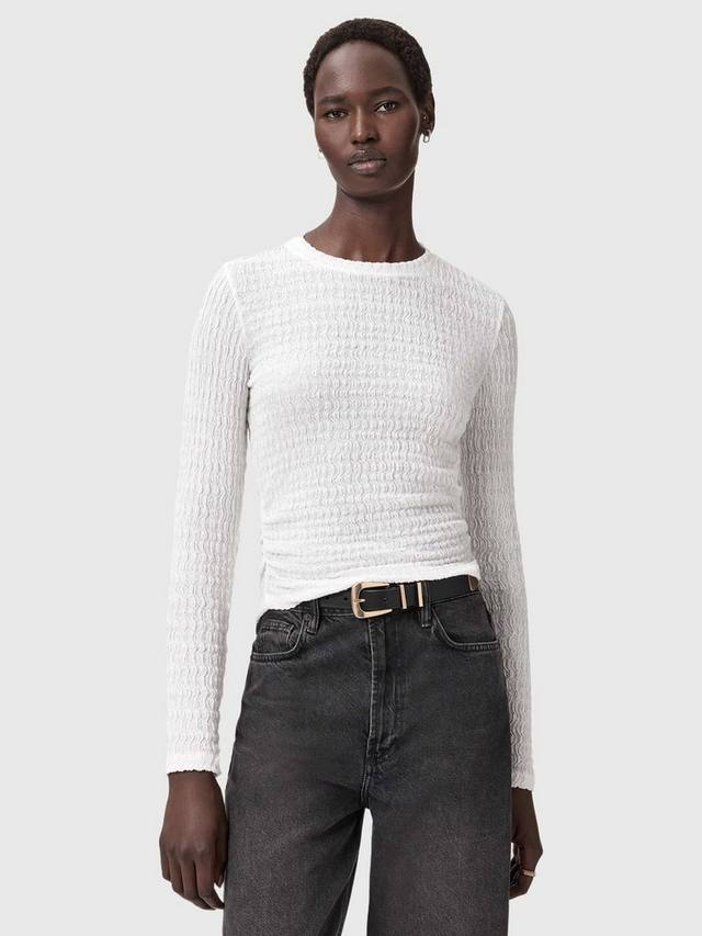 Вест свитер с длинным рукавом и фактурным узором AllSaints, White
Вест свитер с длинным рукавом и фактурным узором AllSaints, White