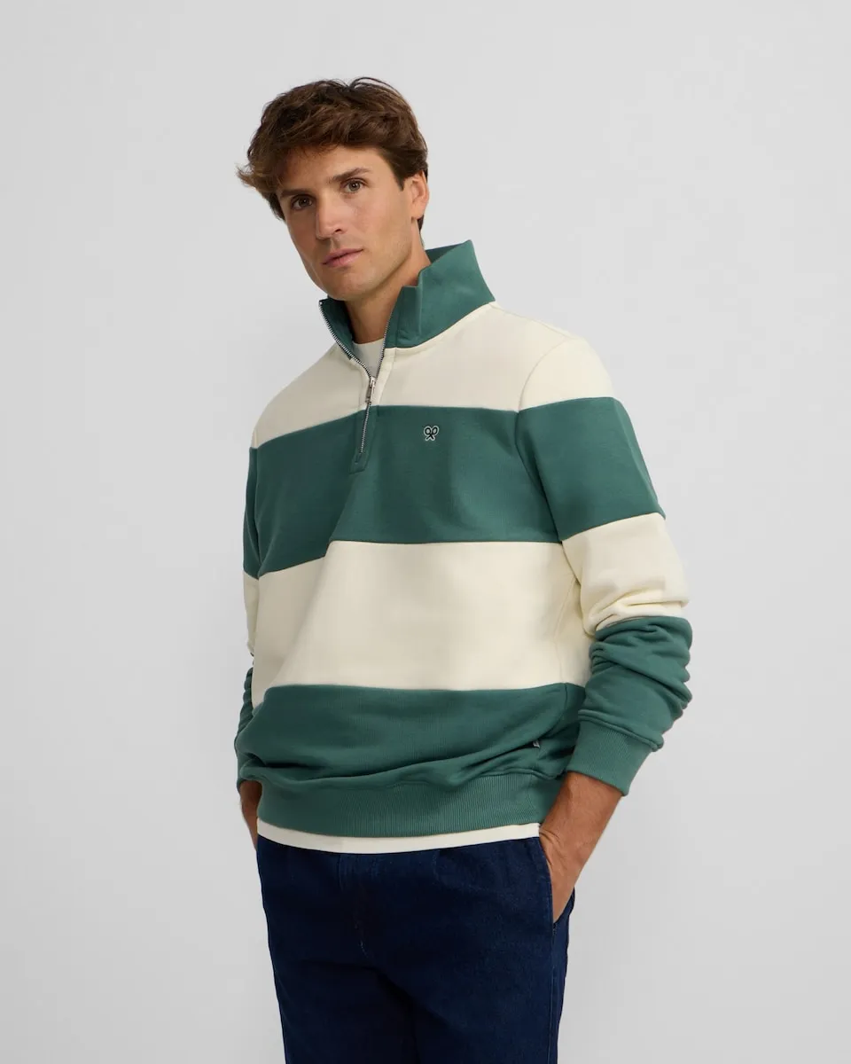 Мужская толстовка с молнией средней длины и широкой полосой Silbon, зеленый
Мужская толстовка с молнией средней длины и широкой полосой Silbon, зеленый