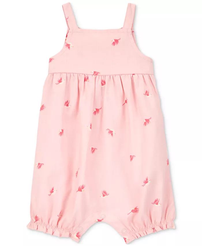 Детский комбинезон-майка с принтом птичек для девочек Carter's, розовый 
Детский комбинезон-майка с принтом птичек для девочек Carter's, розовый