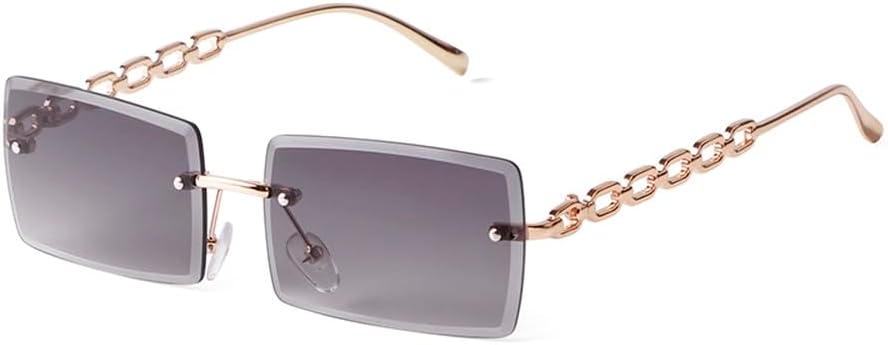 Модные солнцезащитные очки без оправы прямоугольной формы для женщин, металлические солнцезащитные очки для мужчин, без оправы с серыми градиентными линзами TKKTLLT, C1
Модные солнцезащитные очки без оправы прямоугольной формы для женщин, металлические солнцезащитные очки для мужчин, без оправы с серыми градиентными линзами TKKTLLT, C1