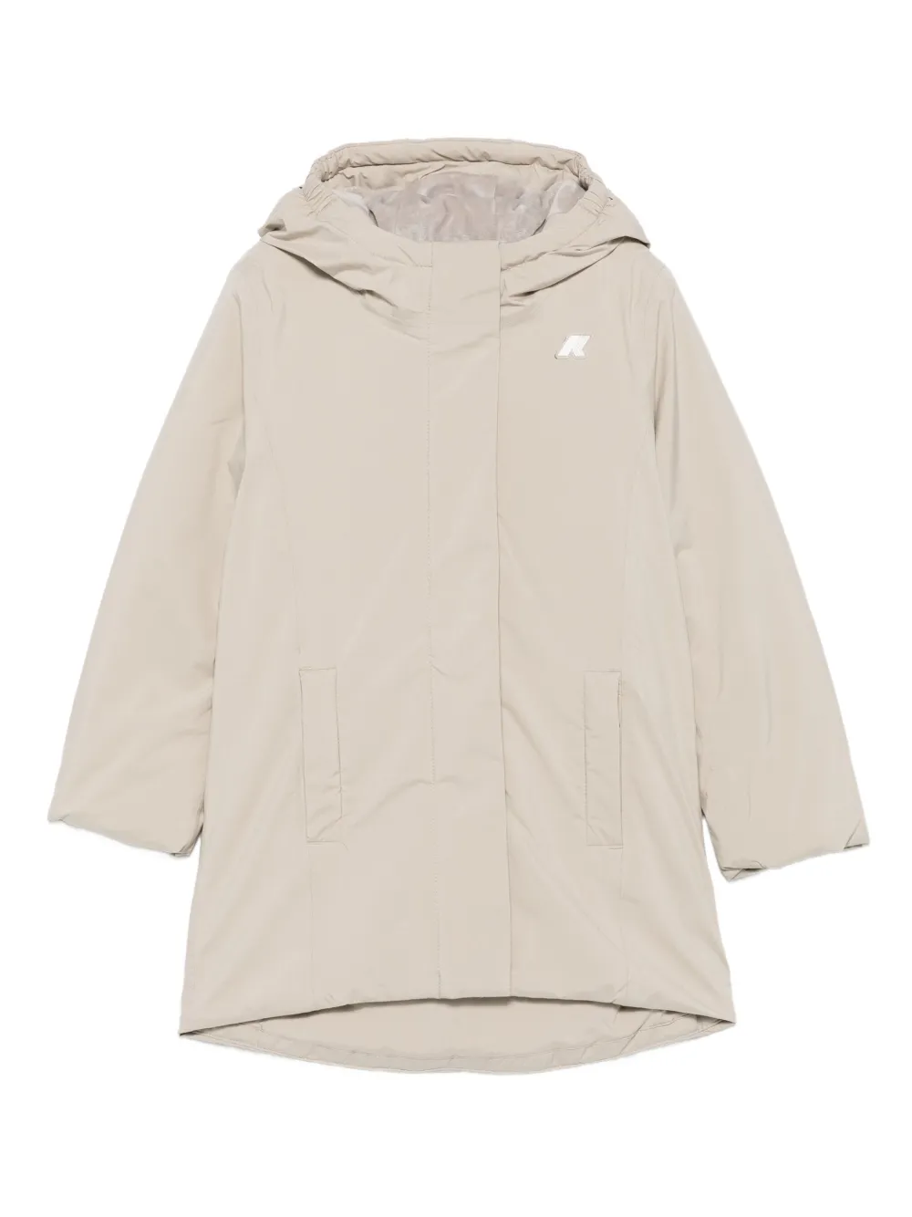 Стеганое пальто с капюшоном K Way Kids, серый