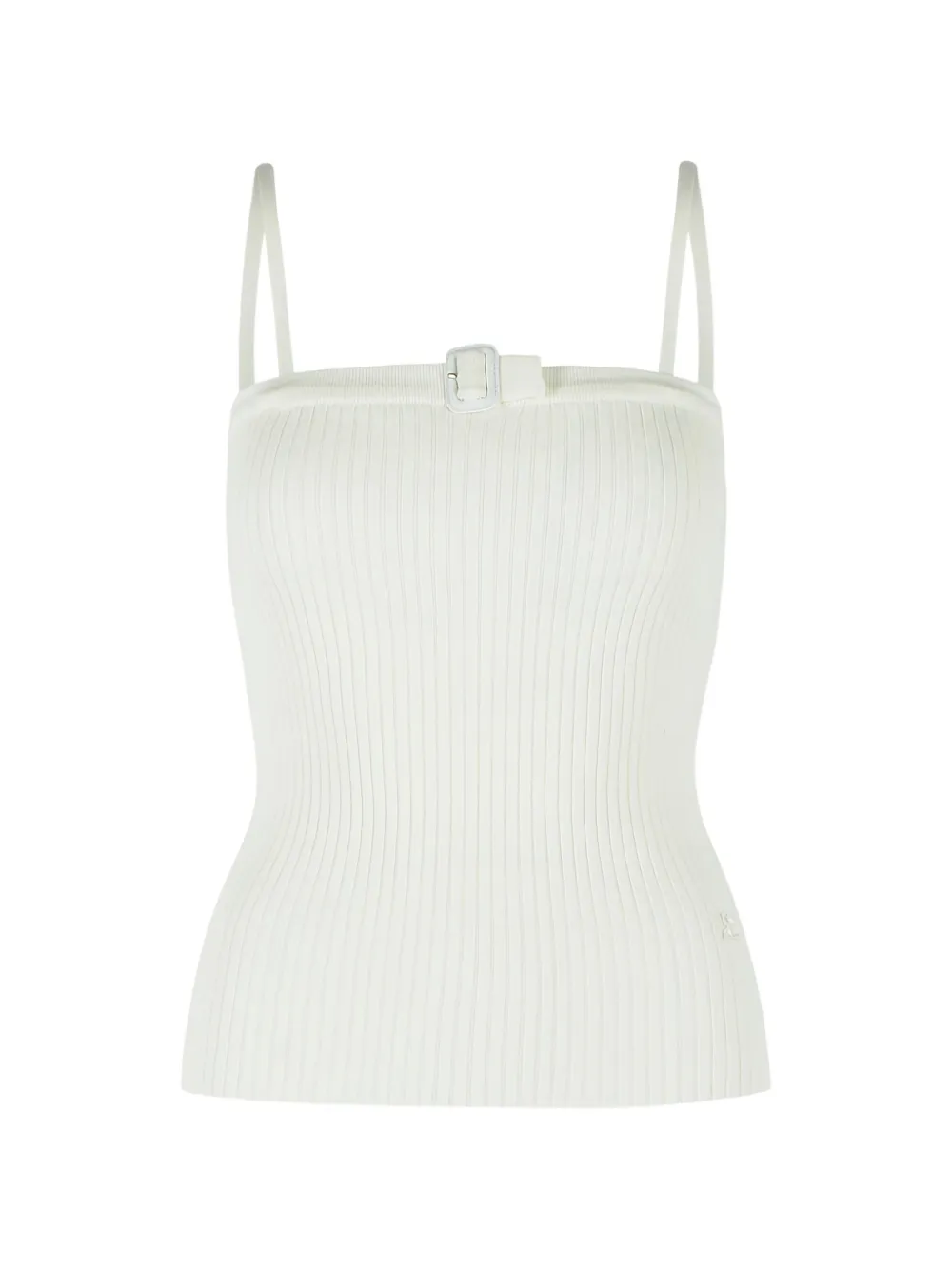 Топ в рубчик с пряжкой Courreges, бежевый
Топ в рубчик с пряжкой Courreges, бежевый