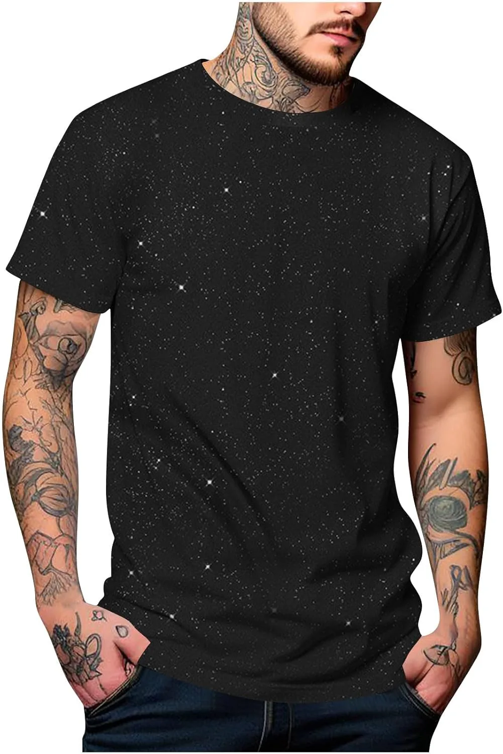 Футболка с глиттер-принтом, loose fit, короткий рукав, crewneck, для тренировок
Футболка с глиттер-принтом, loose fit, короткий рукав, crewneck, для тренировок