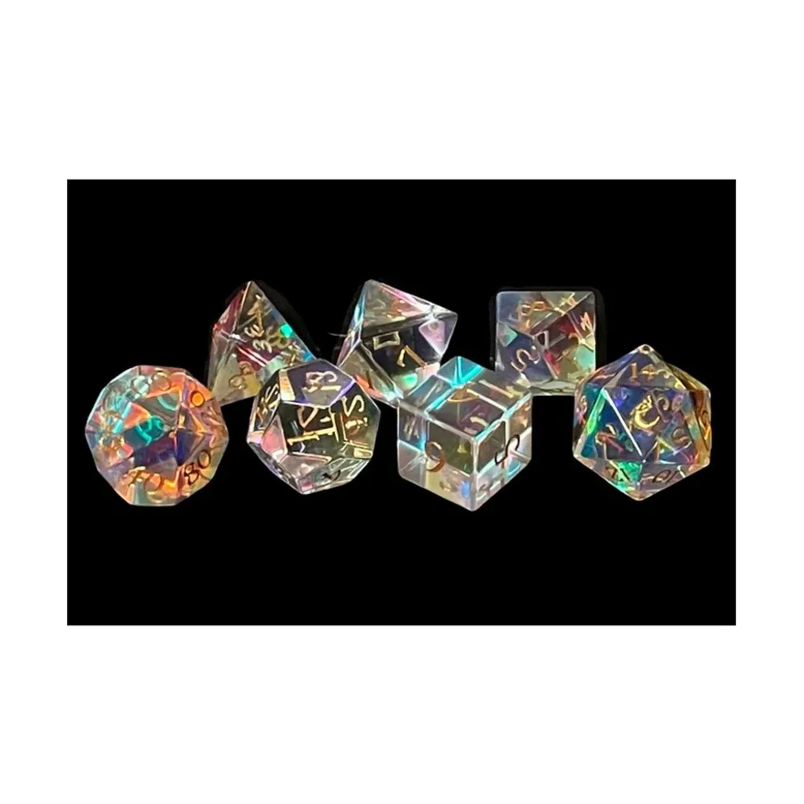 Набор Poly — стекло, призматические мечты с золотом (7), Gemstone Dice (Old School Dice & Accessories)
Набор Poly — стекло, призматические мечты с золотом (7), Gemstone Dice (Old School Dice & Accessories)