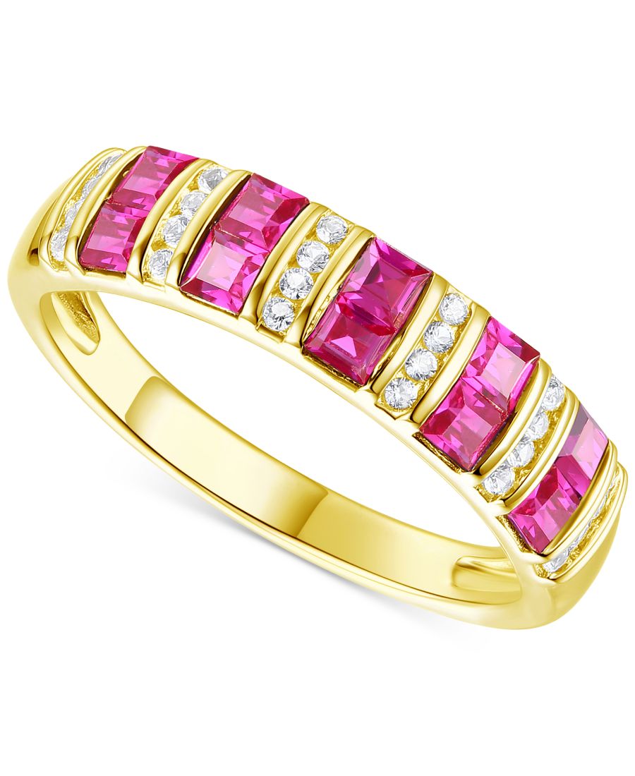 Кольцо с искусственно выращенными изумрудами (3/8 карата) и белыми сапфирами (1/8 карата) в оправе из стерлингового серебра с покрытием из 14-каратного золота (также с искусственно выращенными синими сапфирами и рубинами) Macy's, Ruby
Кольцо с искусственно выращенными изумрудами (3/8 карата) и белыми сапфирами (1/8 карата) в оправе из стерлингового серебра с покрытием из 14-каратного золота (также с искусственно выращенными синими сапфирами и рубинами) Macy's, Ruby