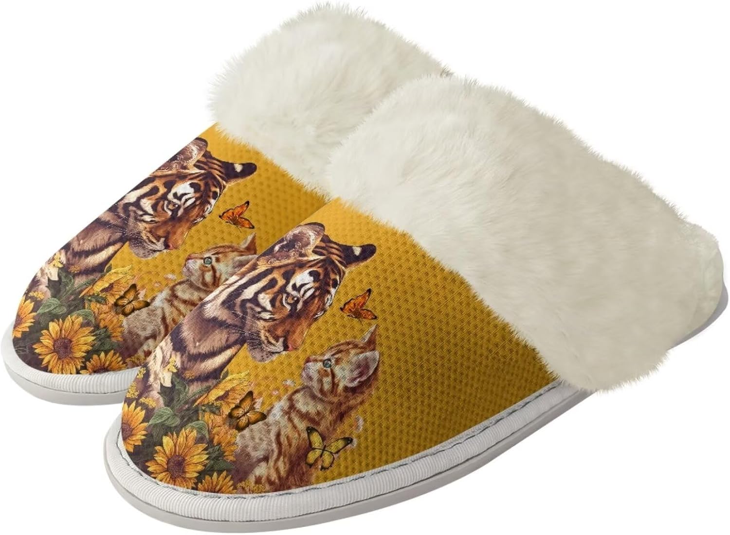 Домашние тапочки для мужчин и женщин, мягкие, теплые, пушистые, с закрытым носком и противоскользящей подошвой, унисекс, повседневные, для дома, спальни Watdotory, Sunflower Butterfly Tiger Cat
Домашние тапочки для мужчин и женщин, мягкие, теплые, пушистые, с закрытым носком и противоскользящей подошвой, унисекс, повседневные, для дома, спальни Watdotory, Sunflower Butterfly Tiger Cat