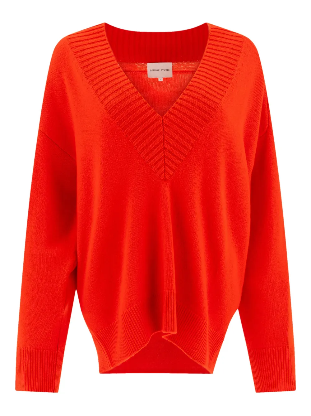Кашемировый свитер с V-образным вырезом в рубчик цвета шалфея Loulou, красный
Кашемировый свитер с V-образным вырезом в рубчик цвета шалфея Loulou, красный