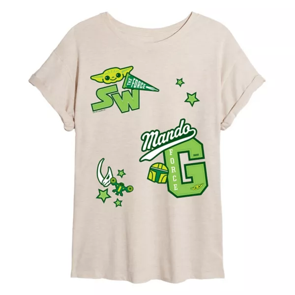 Футболка большого размера с изображением Мандалорца из колледжа для юниоров Star Wars, бежевый
Футболка большого размера с изображением Мандалорца из колледжа для юниоров Star Wars, бежевый