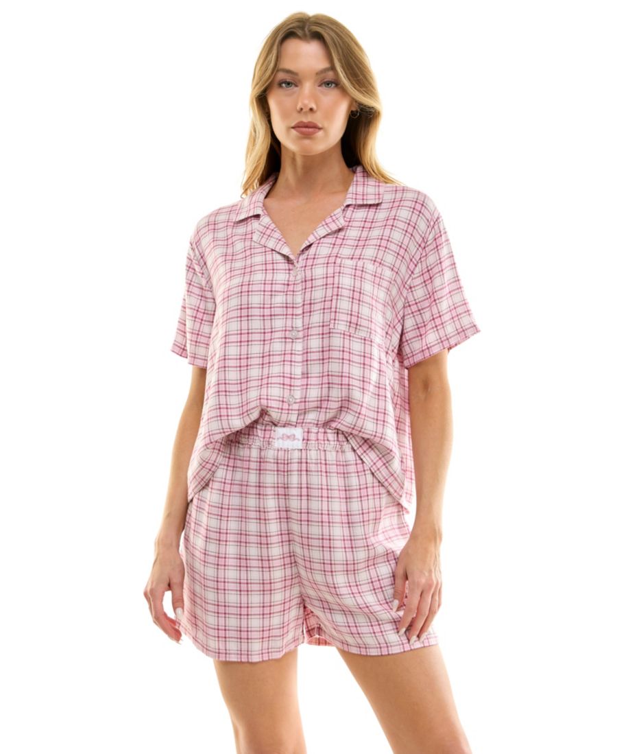 Женский комплект из двух предметов: топ с прямым воротником и боксерские шорты Roudelain, Cowboy Plaid Blushing
Женский комплект из двух предметов: топ с прямым воротником и боксерские шорты Roudelain, Cowboy Plaid Blushing