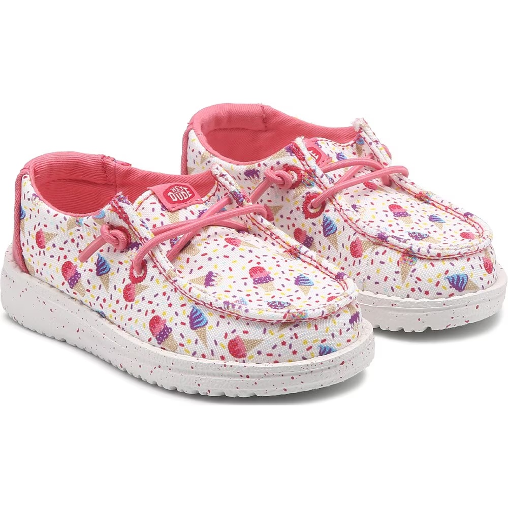 Детская обувь-слипоны на липучках Heydude Wendy для малышей, white ice cream 
Детская обувь-слипоны на липучках Heydude Wendy для малышей, white ice cream