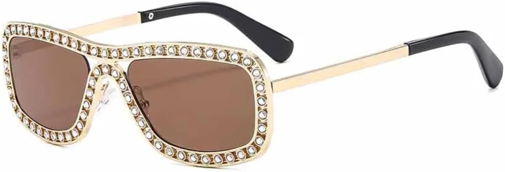 Модные женские солнцезащитные очки в металлической прямоугольной оправе со стразами, стильные мужские очки для путешествий, с защитой от УФ-излучения UV400 TVTBBVV, Gold Brown
Модные женские солнцезащитные очки в металлической прямоугольной оправе со стразами, стильные мужские очки для путешествий, с защитой от УФ-излучения UV400 TVTBBVV, Gold Brown