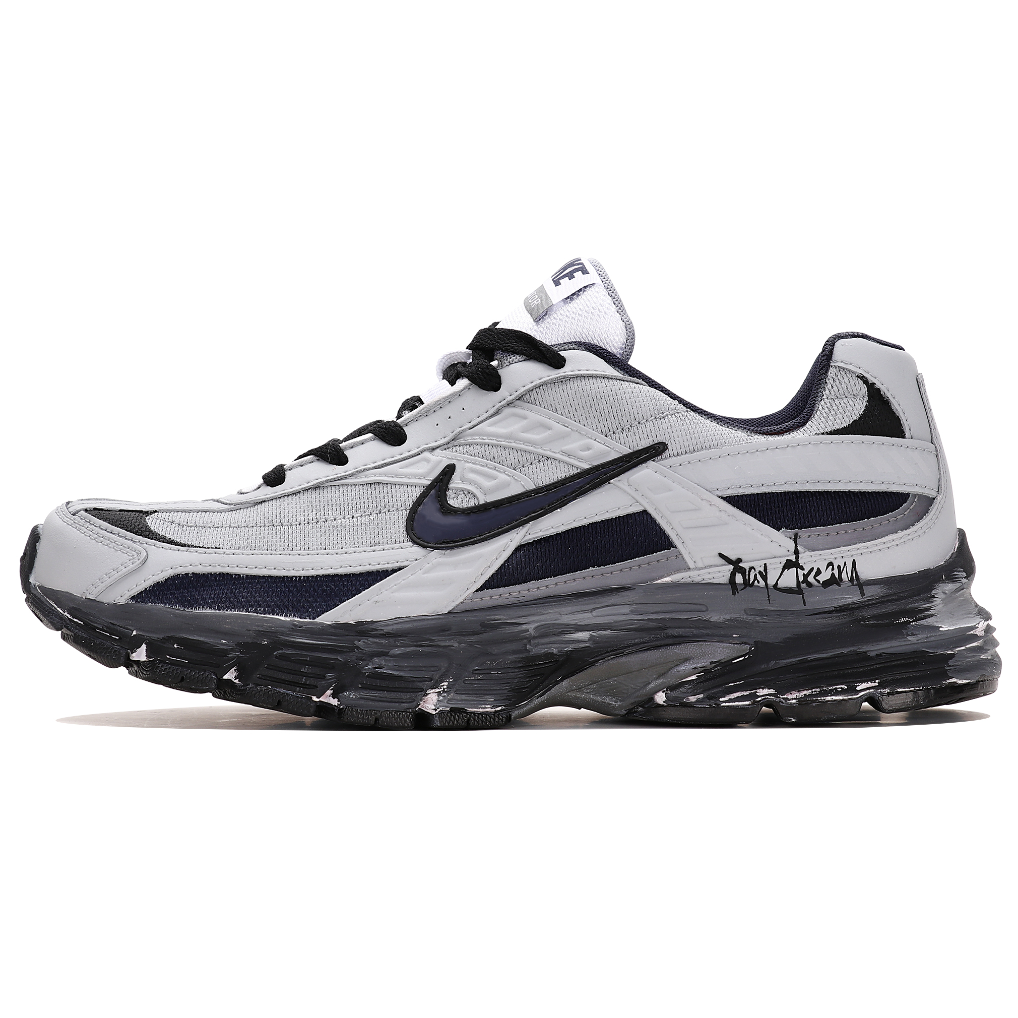 Nike Кроссовки Initiator с амортизацией, износостойкие, низкие, мужские, серо-черные 
Nike Кроссовки Initiator с амортизацией, износостойкие, низкие, мужские, серо-черные