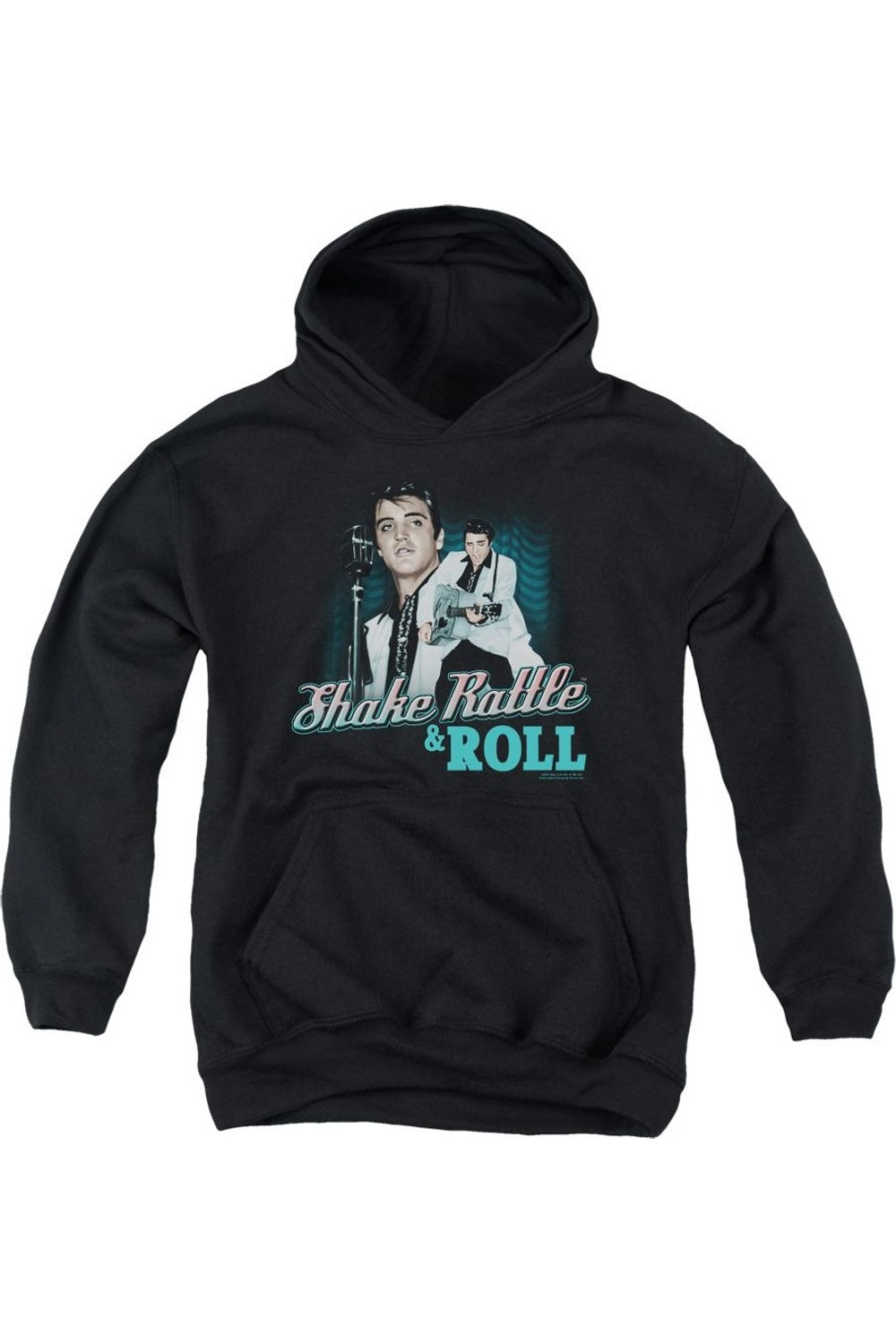 Молодежная толстовка Elvis Presley «Shake Rattle & Roll» с капюшоном Gildan, черный 
Молодежная толстовка Elvis Presley «Shake Rattle & Roll» с капюшоном Gildan, черный