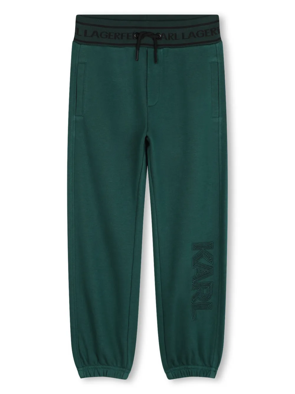 Брюки с кулиской и вышитым логотипом KARL LAGERFELD KIDS, зеленый
Брюки с кулиской и вышитым логотипом KARL LAGERFELD KIDS, зеленый