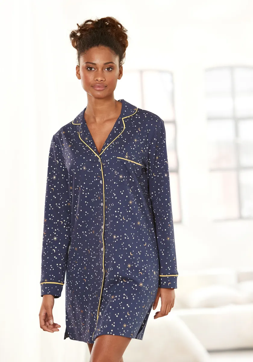 Ночная рубашка Vivance Dreams с принтом по всей поверхности, синий
Ночная рубашка Vivance Dreams с принтом по всей поверхности, синий