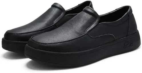 Мужские кожаные лоферы на подскоке с круглым носком, удобные, с антискользящей мягкой подошвой, повседневные, легкие, для работы, ходьбы, официального стиля и вождения QLPOU, черный
Мужские кожаные лоферы на подскоке с круглым носком, удобные, с антискользящей мягкой подошвой, повседневные, легкие, для работы, ходьбы, официального стиля и вождения QLPOU, черный