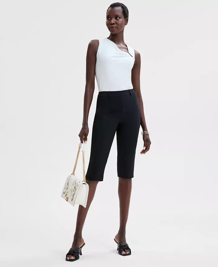 Женские укороченные брюки с высокой посадкой I.N.C. International Concepts, черный 
Женские укороченные брюки с высокой посадкой I.N.C. International Concepts, черный