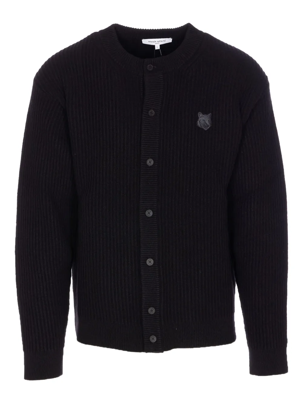Кардиган в рубчик с головой лисы Maison Kitsuné, черный
Кардиган в рубчик с головой лисы Maison Kitsuné, черный