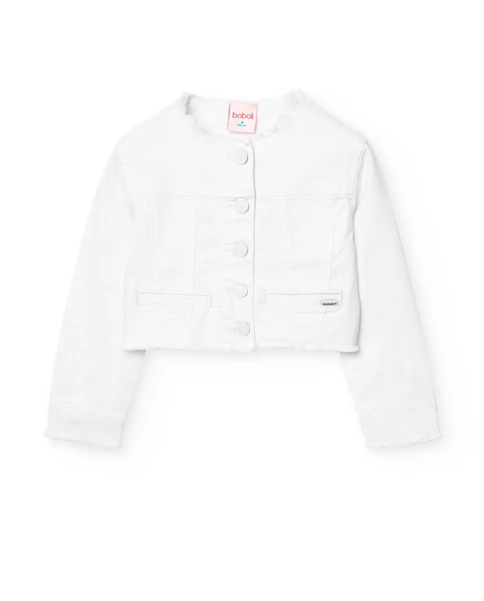 Жакет для девочки с круглым вырезом и застежкой на пуговицы Boboli, белый
Жакет для девочки с круглым вырезом и застежкой на пуговицы Boboli, белый