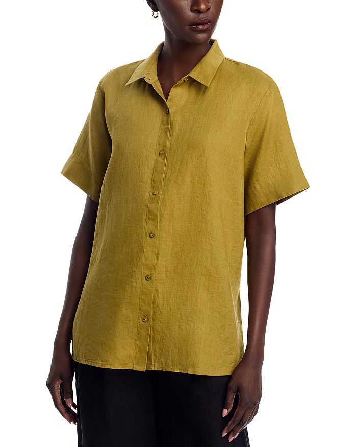 Длинная льняная рубашка с коротким рукавом Eileen Fisher, желтый
Длинная льняная рубашка с коротким рукавом Eileen Fisher, желтый