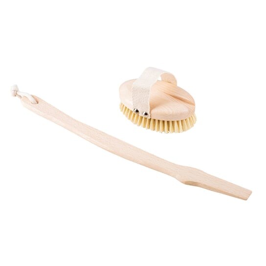 Щетка для сухого массажа тела - версия из мягкого волокна с палочкой №4 HHUUMM