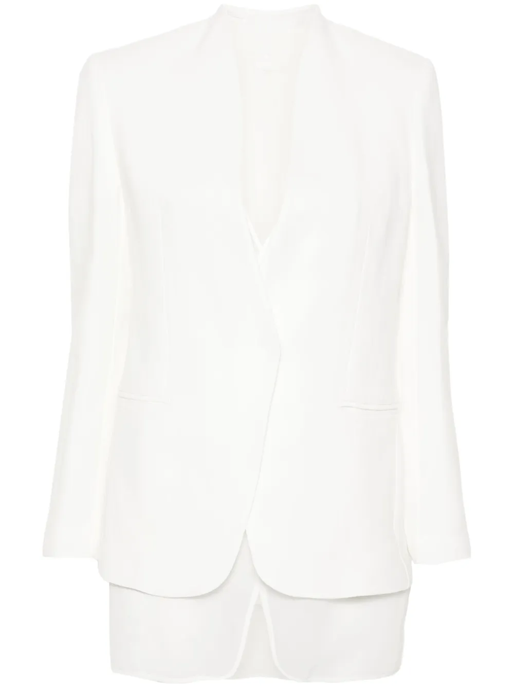 Многослойный однобортный пиджак Brunello Cucinelli, белый
Многослойный однобортный пиджак Brunello Cucinelli, белый