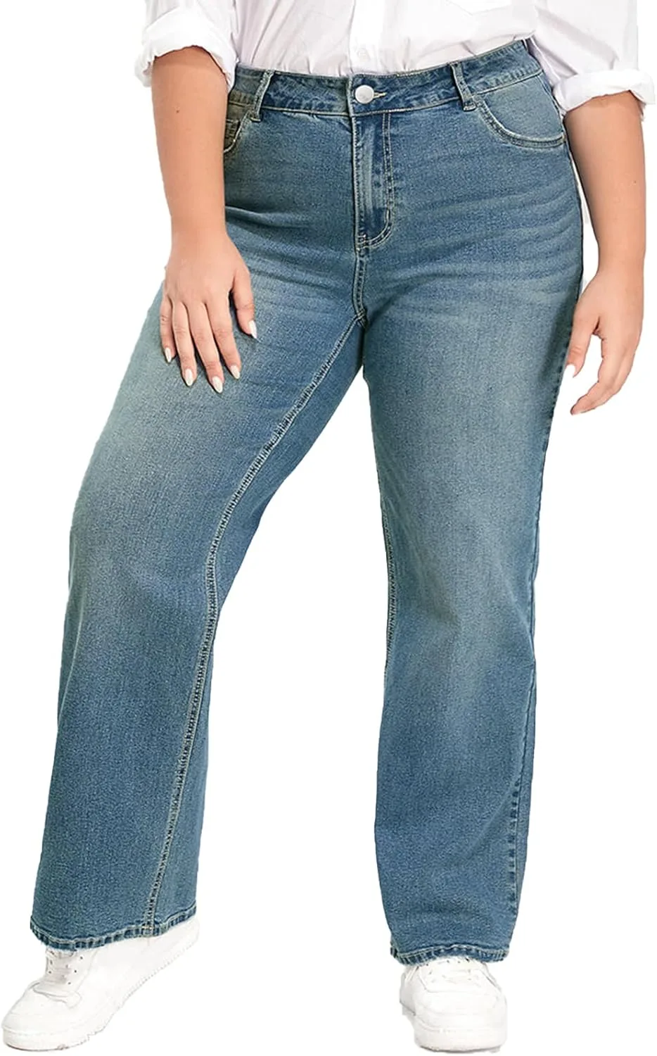 KISSPLUS Plus Size джинсы для женщин, высокие, свободные
KISSPLUS Plus Size джинсы для женщин, высокие, свободные