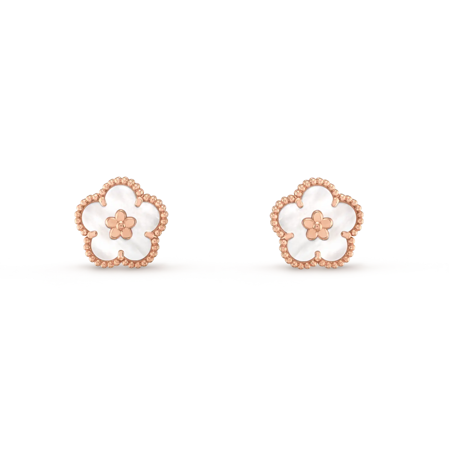 Серьги Van Cleef & Arpels Lucky Spring, plum blossom, 18-ct розовое золото, перламутр 
Серьги Van Cleef & Arpels Lucky Spring, plum blossom, 18-ct розовое золото, перламутр