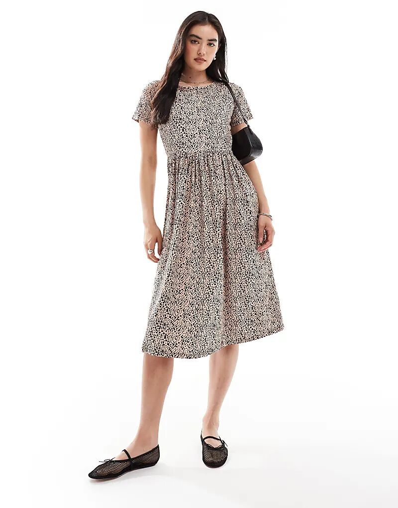 Платье миди в горошек от Wednesday's Girl бежевого цвета
Платье миди в горошек от Wednesday's Girl бежевого цвета