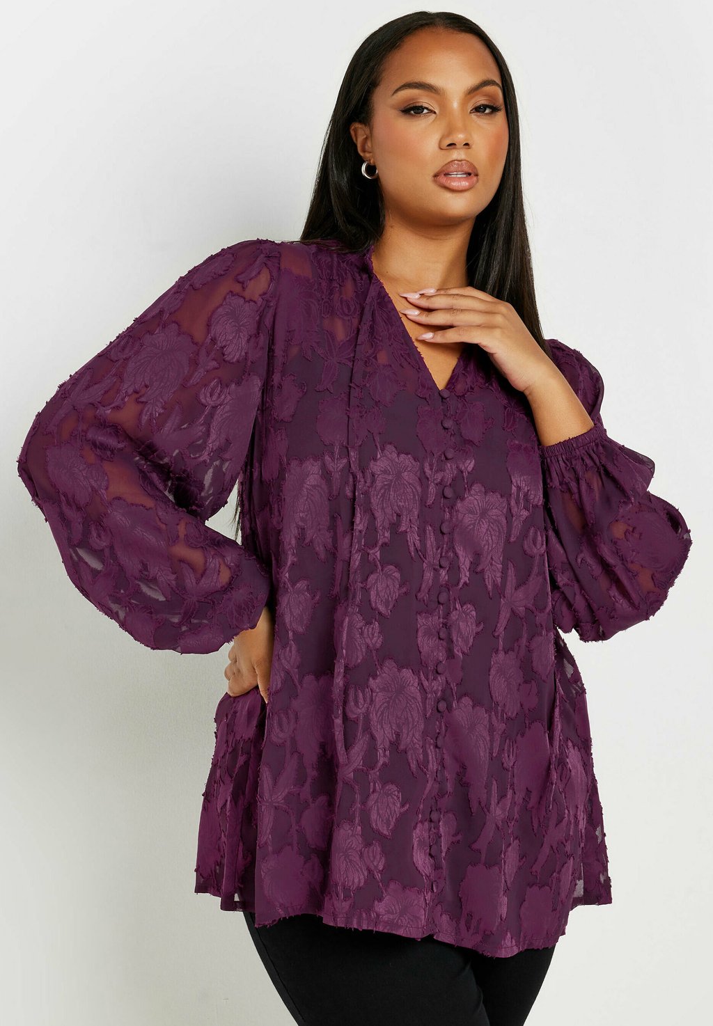 Блуза TIE NECK Yours Clothing, темно-фиолетовый
Блуза TIE NECK Yours Clothing, темно-фиолетовый