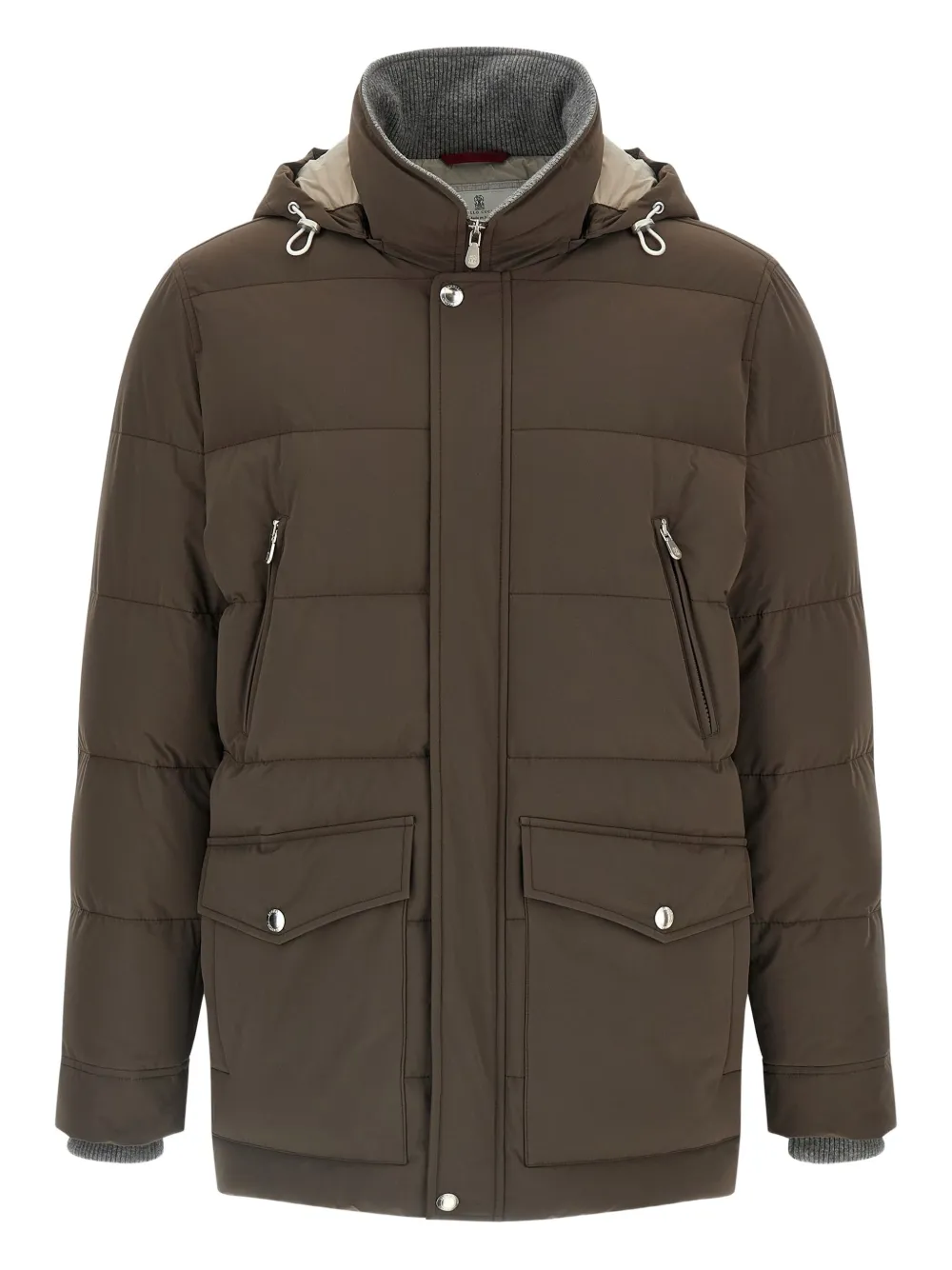 Пуховик с накладными карманами Brunello Cucinelli, коричневый
Пуховик с накладными карманами Brunello Cucinelli, коричневый