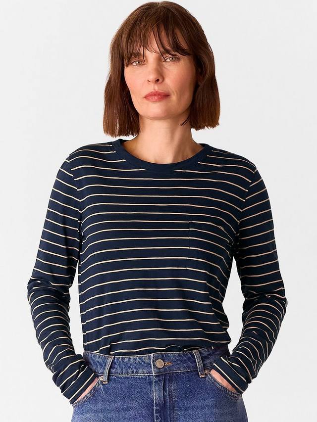 Топ с круглым вырезом и карманом в полоску Whistles, темно-синий/разноцветный
Топ с круглым вырезом и карманом в полоску Whistles, темно-синий/разноцветный