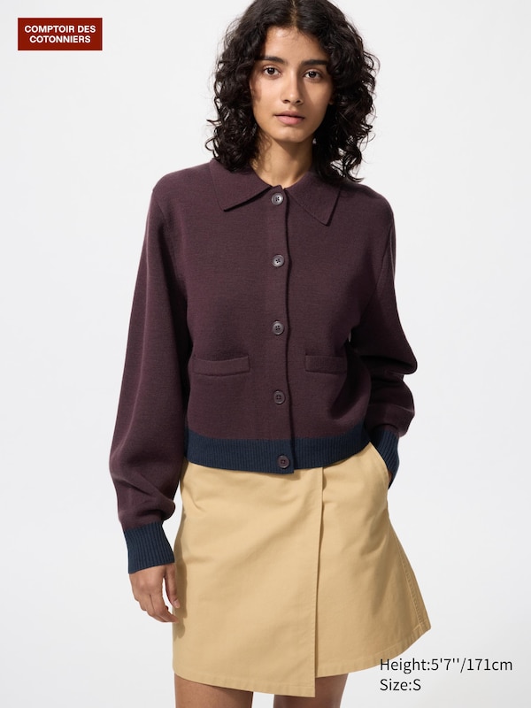 Кардиган из мериноса с воротником поло Uniqlo, 38 dark brown
Кардиган из мериноса с воротником поло Uniqlo, 38 dark brown